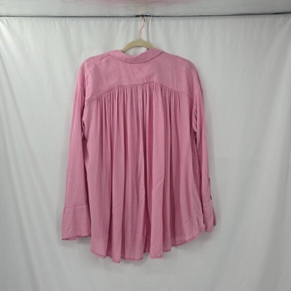 Free People Womens Magic Breeze Oversized Button Front Shirt Pink Size XS - Picture 8 of 15